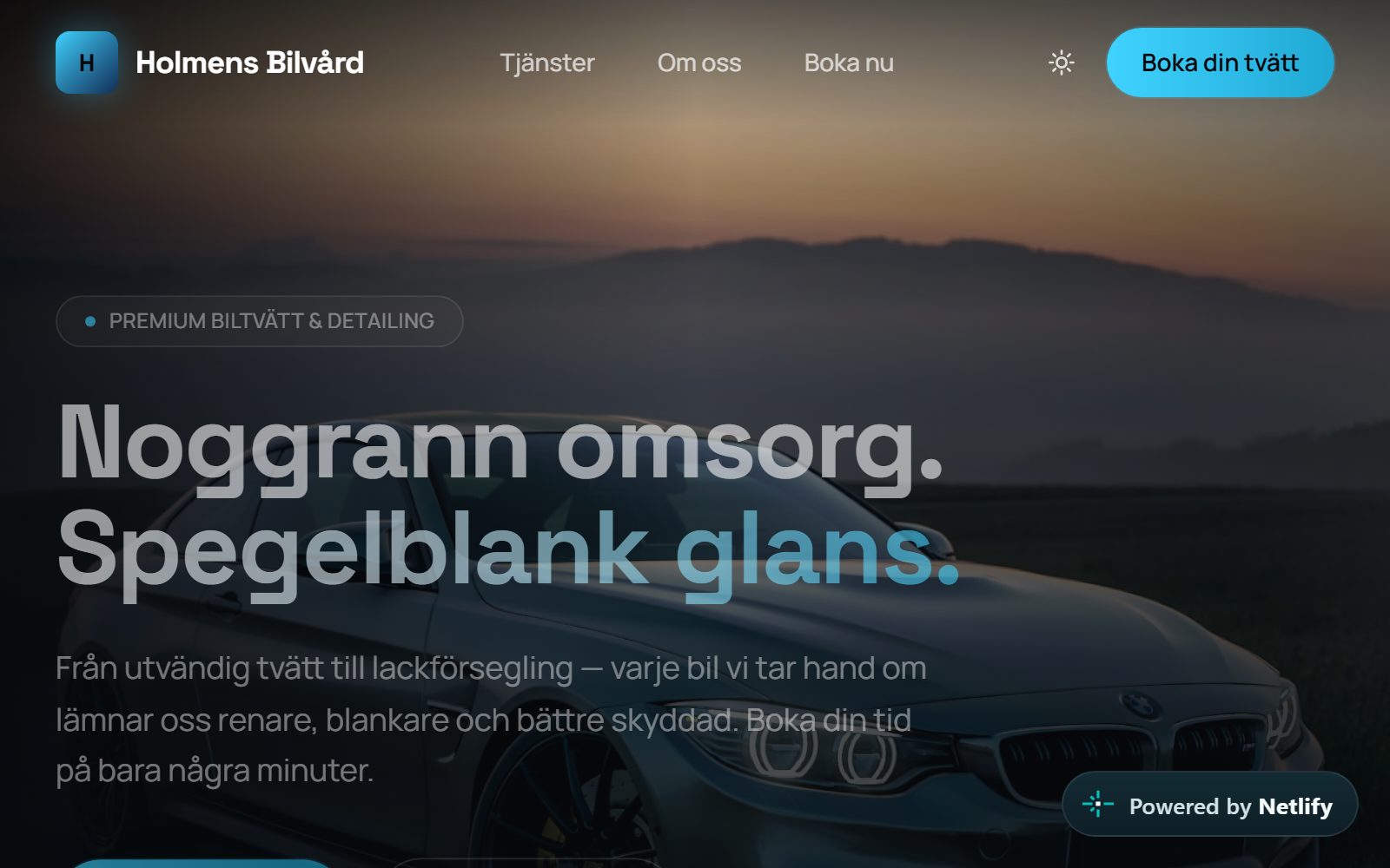Holmens Bilvård bokningssystem